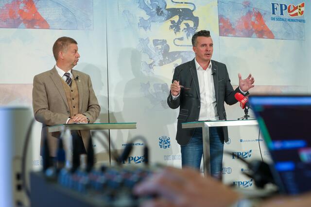 Harald Trettenbrein und Gernot Darmann bei der heutigen Pressekonferenz