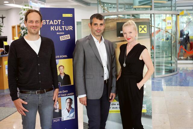 Nicolas Hold (Vision05), Peter Winkler (Raiffeisen Region Baden), Eveline Mossbäck (Raiffeisen Marketing)