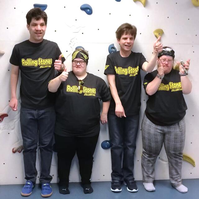 Das Boccia Team der Lebenshilfe Zillertal: Andreas Platzer, Stefanie Bauer, Stefan Platzer, Claudia Wetscher