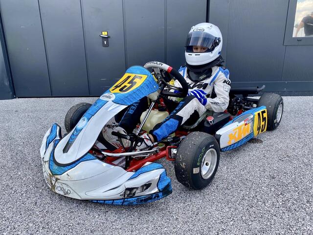 Im Kartrennen zeigt Simon Mayer aus Kottingbrunn bereits sein ganzes Talent 
