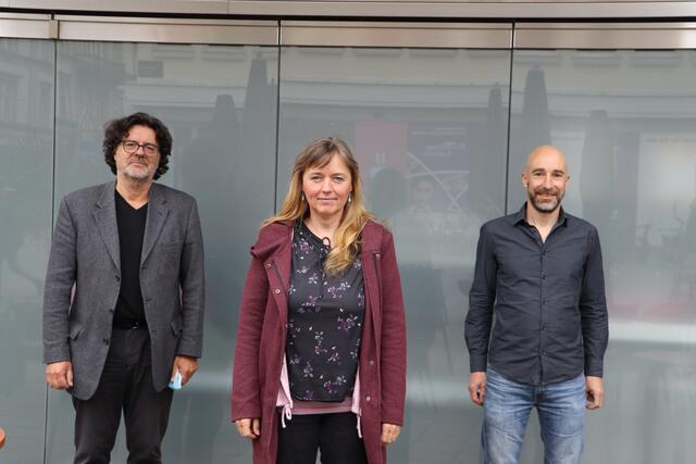 Ekkehard Madlung-Kratzer (sationsführender Arzt für Suchtmedizin in Hall), Daniela Weissbacher (Sozialarbeiterin) und Gerhard Jäger (Drogenberater im Z6)