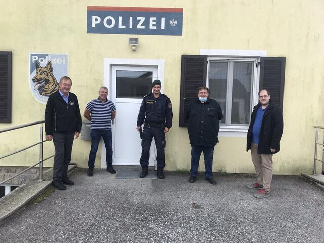 Bürgermeister Josef Baireder, KI Peter Enzmann, KI Christian Mürzl, Andreas Nichtawitz und Yves Suter.
