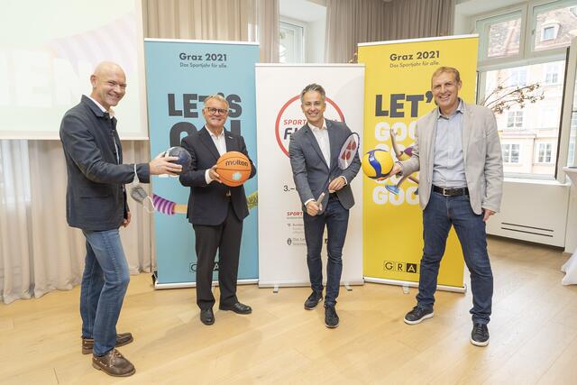 Freuen sich auf das Sportjahr 2021: Jürgen Winter, Hans Niessl, Kurt Hohensinner und Markus Pichler (v.l.)