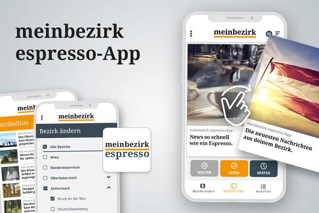 Einfach eine Frage zur meinbezirk espresso-App beantworten und mit etwas Glück gibt es für Sie einen Gewinn.