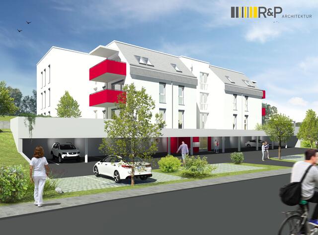Moderne Architektur und alltagstaugliche Grundrisse zeichnen dieses Wohnprojekt aus.