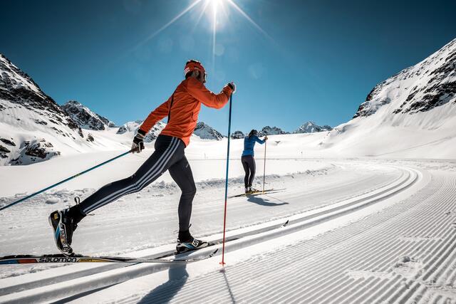 Tolle Bedingungen für alle Langläufer am Pitztaler Gletscher.