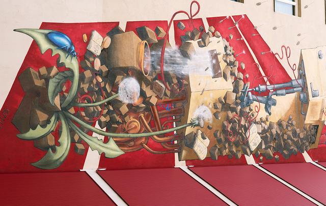 50 Quadratmeter groß ist das Graffiti-Kunstwerk im Madersperger-Hof. | Foto: WSW/Franzi Kreis