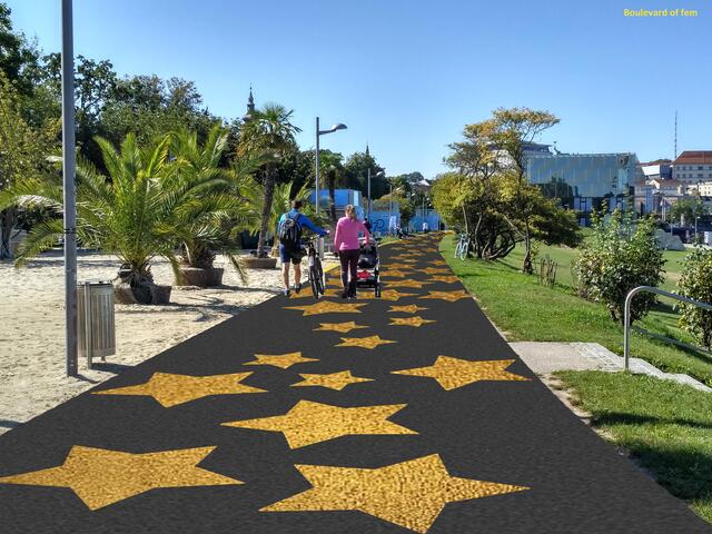 So könnte der "walk of fem" an der Ernst-Koref-Promenade aussehen.