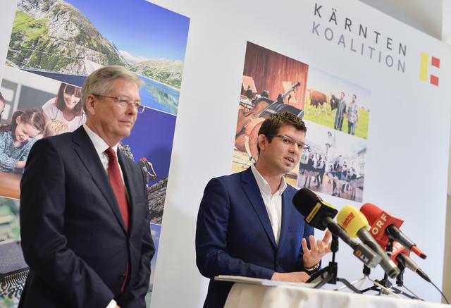 Die Kärntner Koalition mit LH Peter Kaiser (links) und LR Martin Gruber an der Spitze hat sich noch viel vorgenommen | Foto: LPD Kärnten/Helge Bauer