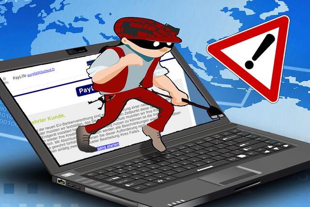 Aktuell landen wieder vermehrt gefälschte PayLife-Mails in den E-Mail-Postfächern von TirolerInnen. Betrüger wollen damit an persönliche Daten und Banklogins kommen.
 | Foto: Montage