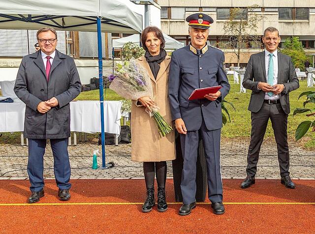 LH Günther Platter, Chefinspektor Helmut Brugger mit Ehefrau Barbara, Generalsekretär Helmut Tomac.