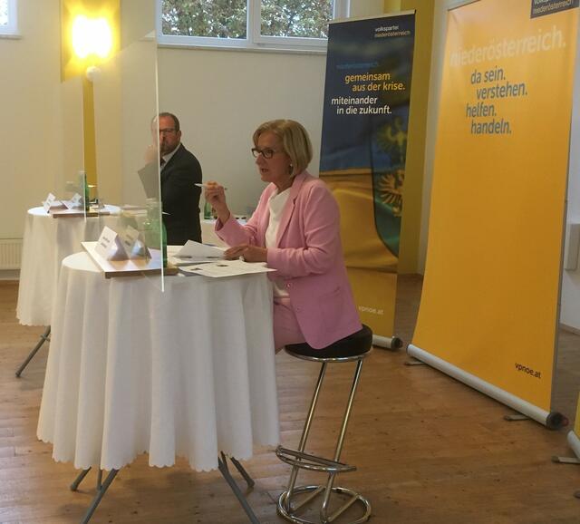 Landeshaupfrau Mikl-Leitner sprach über Möglichkeiten, die Krise zu überwinden.