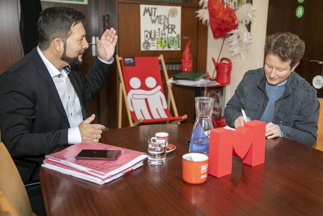 Das große „M“ rechts im Vordergrund steht nicht für Markus (Rumelhart, l.) oder Mathias (Kautzky, r.), sondern für Mariahilf.