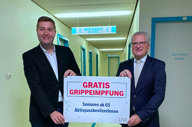 Die Stadt Linz ruft dazu auf, sich gegen die Grippe impfen zu lassen.