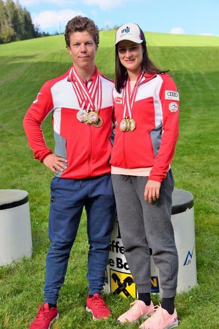 Das erfolgreiche Grasskipaar Sascha und Kristin Posch holte bei den Österreichischen Meisterschaften 2020 gemeinsam sieben Mal Gold und einmal Silber.