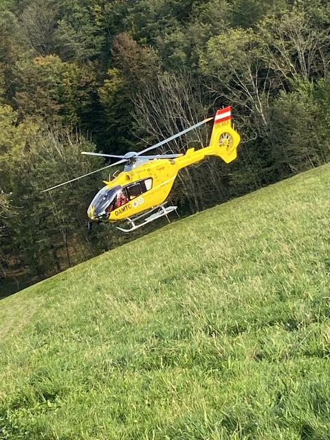 Mit dem Notarzthubschrauber konnte der Verunfallte rasch zur medizinischen Versorgung gebracht werden.
