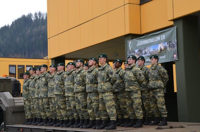 Soldaten des Jägerbataillons 18 in der Landwehrkaserne St. Michael.
