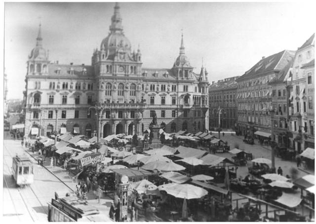 Anno dazumal: So sah der Grazer Hauptplatz vor geraumer Zeit aus. | Foto: Sammlung Kubinzky