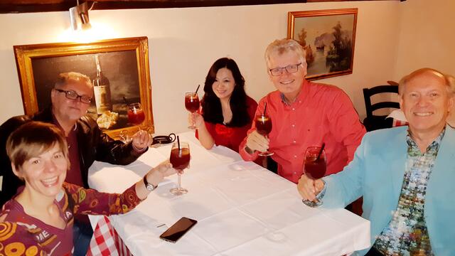 Am Foto vlnr: Andrea Schlor, Kuno Trientbacher, Yuko Mitani. Gerhard Blaboll, Walter Schirato.
