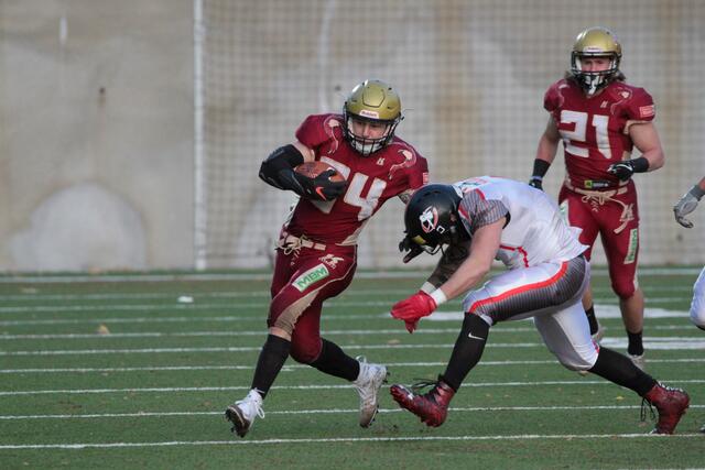 MVP (most valuable player - wichtigster Spieler des Tages) der Telfs Patriots mit der Nummer 34, Raffael Kreuzer