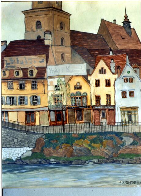 Malerei: Dieses Bild des Kälbernen Viertels entstand um 1910. | Foto: KK/Kubinzky