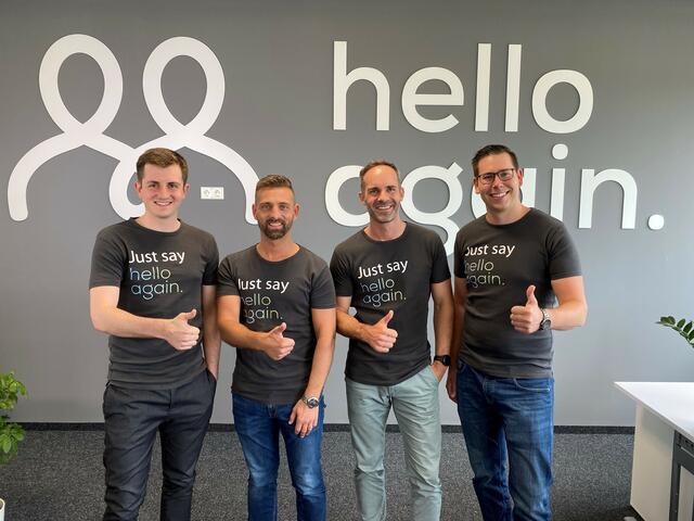 "hello again": Co-Founder Sebastian Auberger, Mario Pecile, Franz Tretter und Michael Schöndorfer (v. l.). | Foto: hello again