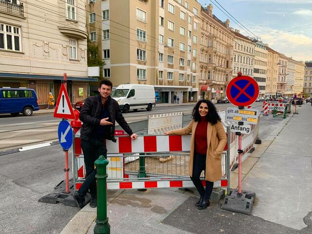 Bezirkschefin Saya Ahmad (SPÖ) und der designierte Bezirksvorsteherin-Stellvertreter Christian Sapetschnig (SPÖ).