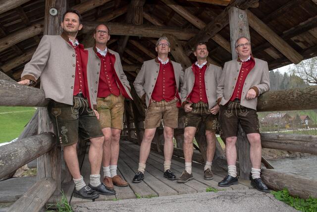 Das Quintett Mölltal: Christian Kramser,  Willi Granig, Leonhard Oberdorfer, Robert Schrall, Gerhard Liebhardt. | Foto: Granig