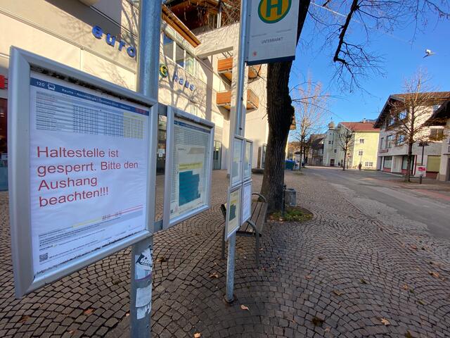 Die Haltestelle im Untermarkt wird derzeit nicht angefahren. | Foto: Reichel