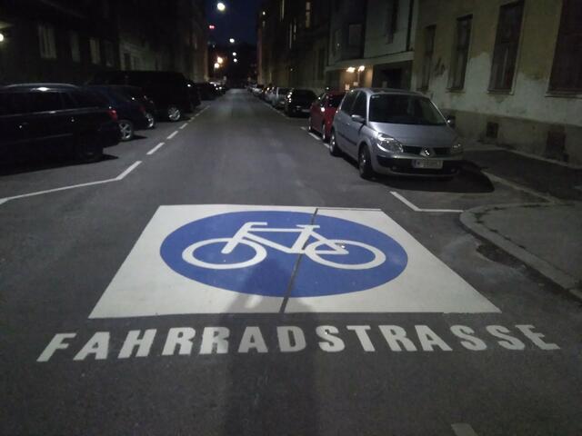Auf der Fahrradstraße haben Radfahrer Vorrang  und dürfen in beide Richtungen, also auch gegen die Einbahn, fahren.  | Foto: BV2