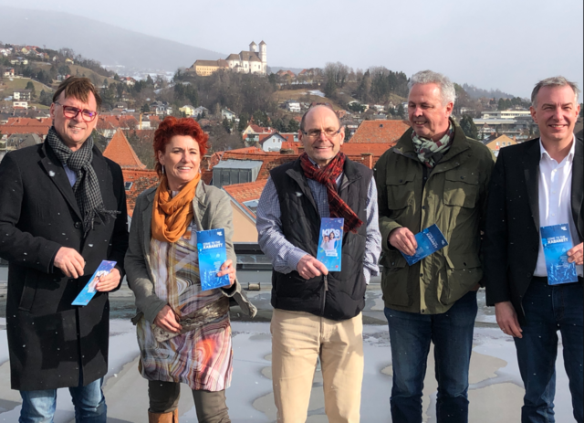 Machen sehr viel für die Kultur in Weiz. Erwin Eggenreich, Angela Kahr, Oswin Donnerer, Georg Köhler und Johann König. | Foto: Hofmüller