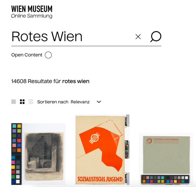 Alleine für den Suchbegriff "Rotes Wien" gibt es mehr als 14.600 Ergebnisse. | Foto: Wien Museum / Screenshot: bz