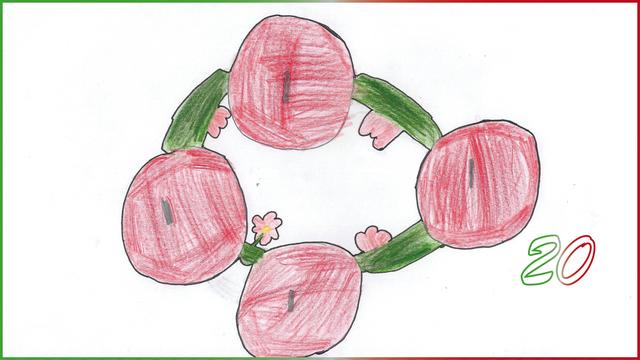 Rene zeigt uns seinen blumigen Adventkranz von oben.