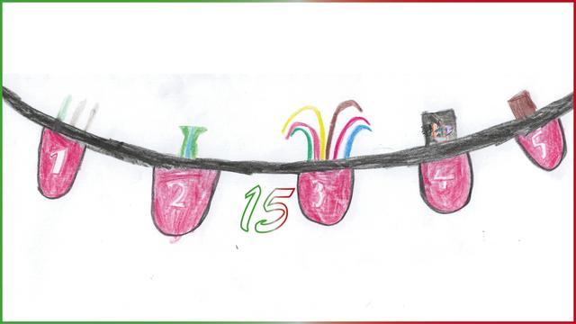 Thomas gefällt im Advent wohl am besten, dass es einen Adventkalender gibt. | Foto: gezeichnet von Thomas aus der 4B der VS Markt Bischofshofen