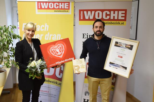 WOCHE-Marketingleiterin Elfriede Breitenhuber und Marcus Mitzner.