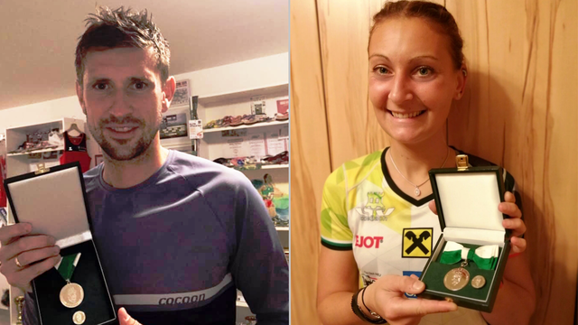 Markus Hartinger und Sarah Riffel wurden für ihre sportlichen Leistungen vom Land Steiermark ausgezeichnet.