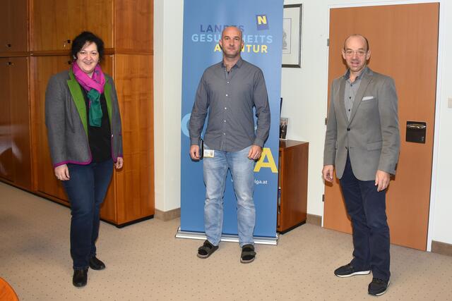 Mag. Elisabeth Klang (Pflegedirektorin), Thomas Zaussinger, BSc. (Ombudsmann und Qualitätsmanager), Mag. Franz Huber (Kaufmännischer Direktor)