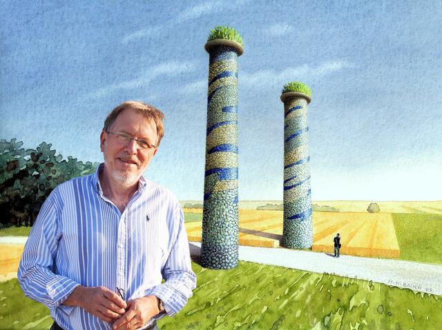 Manfred H. Bauch vor einem seiner Stadtprojekte für Gänserndorf.