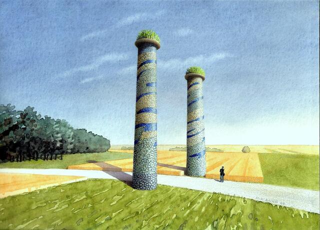 Das Markgrafneusiedler Tor, eine Skizze von Manfred H. Bauch. | Foto: Manfred H. Bauch