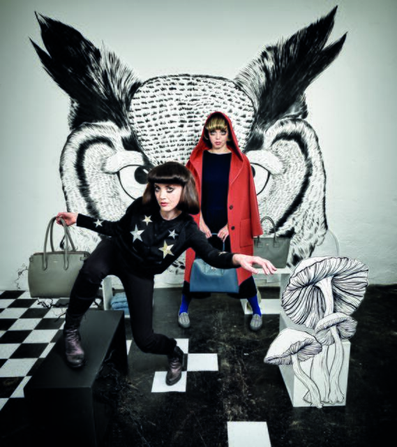 In diesem Sujet von Vis a Vis Linz sind folgende Geschäfte und Dienstleister vertreten:  Lia Peroni, Boutique Christa, Romana P. und Edinger H Schnitt. Illustration: missfelidaeillustration, Styling: Daphne Katzinger, Location: Raumschiff | Foto: Vis a Vis Linz/Zoe Goldstein Photography