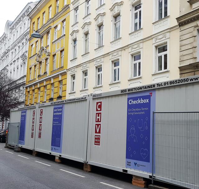 Neue Checkbox: Ab 26. November bietet die Stadt Wien in der Tandelmarktgasse kostenlose Corona-Tests und eine ärztliche Behandlung.