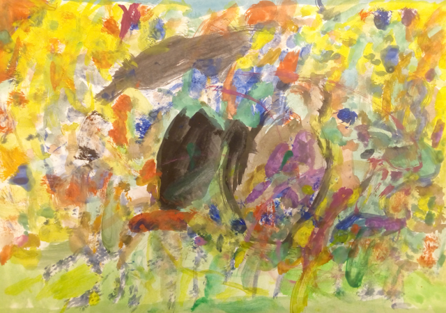 Dieses farbenfrohe Kunstwerk hat uns die 4-jährige Anika geschickt.