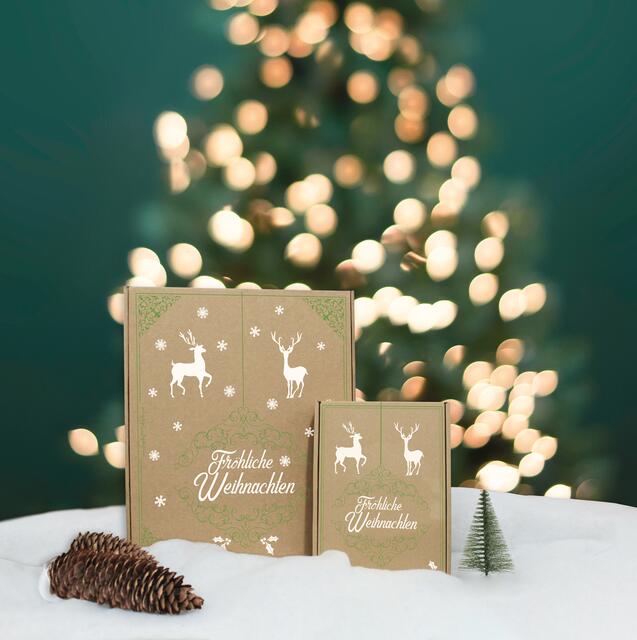 Beliebt zu vielen Anlässen: das Bschoad-Binkerl voller heimischer Köstlichkeiten. Erhältlich ist es auch als eigene Weihnachts-Edition.