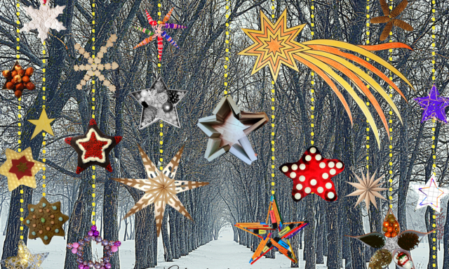 Das Adventfensterbild der HAK Deutschlandsberg schmücken Sterne, die die analoge und die digitale Welt verbinden.  | Foto: HAK DL