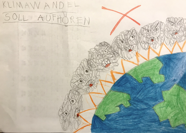 Angela träumt davon, dass der Klimawandel aufhört.