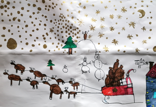 Bei Henrik sind Weihnachtsmann und Christkind gemeinsam unterwegs.