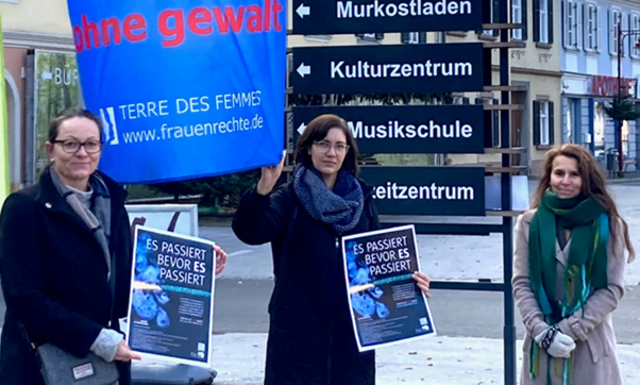 Auch in Mureck machte man auf das Thema der häuslichen Gewalt aufmerksam.