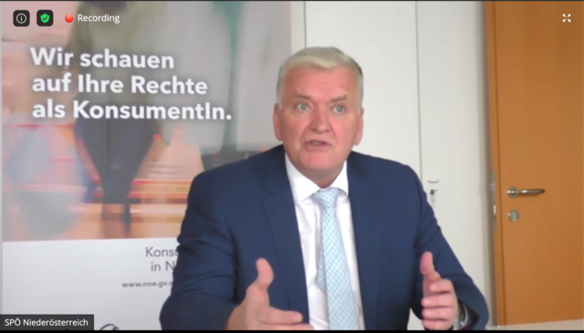 LHStv. Franz Schnabl appelliert an die Niederösterreicher, auch beim Online Shoppen auf regionale Anbieter zu setzen.  | Foto: Screenshot