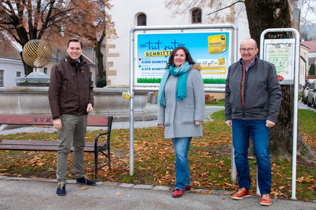 Landtagsabgeordneter Christoph Kaufmann mit Gf. GR Corinna Staubmann und Bürgermeister Roland Nagl