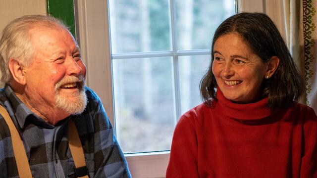 Spaß bei den Aufnahmen: Jakob Bergmann und Lena Kremser  | Foto: Franz Kremser